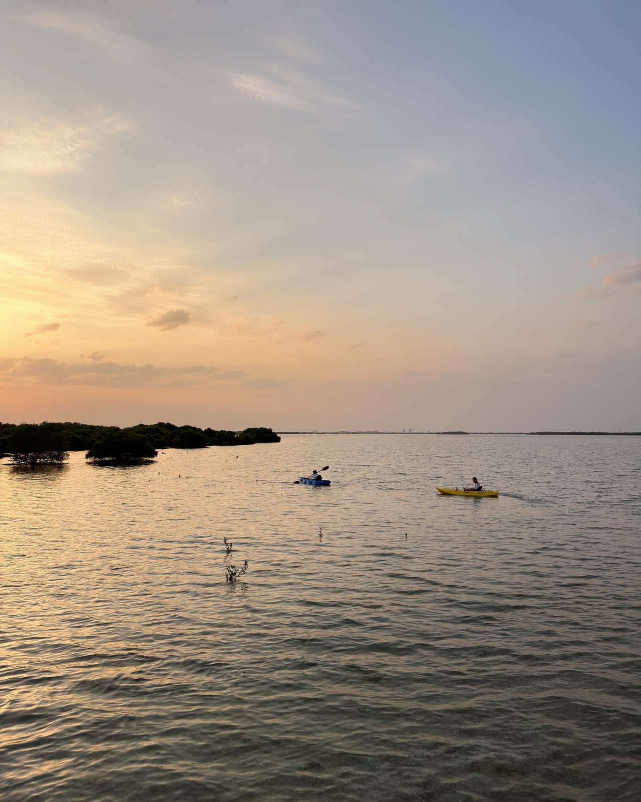 Kayaking the glassy channels of the reserve